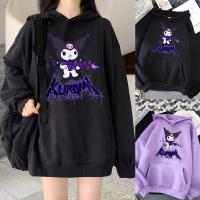 mjfds Kawaii Kuromi เสื้อกันหนาวมีฮู้ดพิมพ์ลายการ์ตูนสไตล์โกธิคสําหรับผู้หญิง