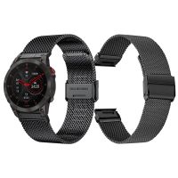 ▣☸ 22mm 26mm QuickFit Milanese Metal Strap For Garmin EPIX GEN2 Fenix7 7X Solar/6X 6XPro 5XPlus Forerunner 955 Enduro 2 Watchband