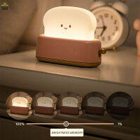 RAI ไฟ USB สำหรับกลางคืนขนมปังปิ้งครีเอทีฟชาร์จได้จับเวลา LED น่ารักโคมไฟเหล็ก
