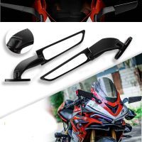 2PCS Motorcycle Rearview Mirrors Wind Wing Adjustable Rotating Side Mirrors For KAWASAKI NINJA 250 300 400 650 H2 H4 Modified