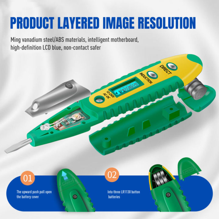 ปากกาทดสอบ-ac-dc-12-250v-ทดสอบไขควงไฟฟ้าจอแสดงผล-lcd-เครื่องทดสอบแรงดันไฟฟ้าเครื่องมือช่างไฟฟ้าปากกาทดสอบ