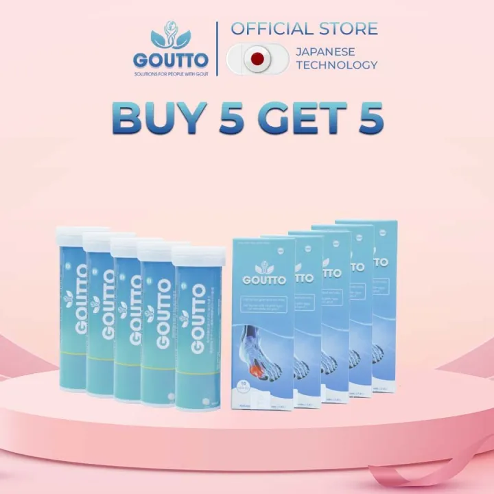 Buy 5 Get 5 Goutto Genuine Japanese Effervescent Tablets For Gout