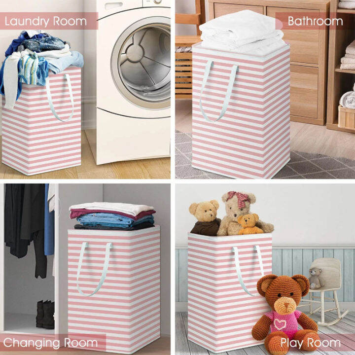 simple-household-laundry-basket-striped-waterproof-dirty-clothes-basket-foldable-storage-basket-childrens-toy-storage-basket