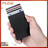 MUBAI อัตโนมัติ กระเป๋าสตางค์ ป๊อปอัป กระเป๋าบัตร RFID ผู้ถือบัตรเครดิต กระเป๋าป้องกัน ID การปิดกั้น RFID