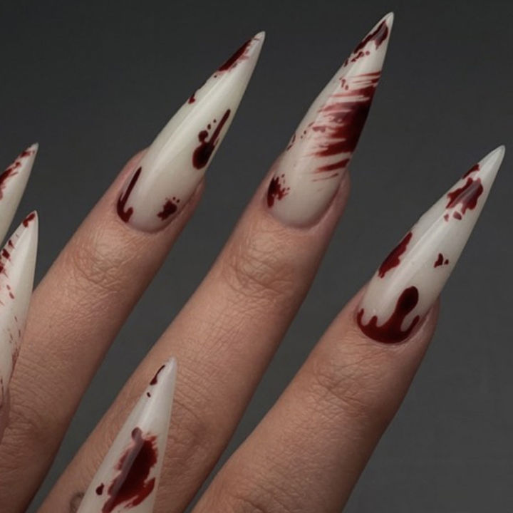 halloween-bloodstain-printed-long-false-nails-durable-amp-never-splitting-comfort-fake-nails-for-professional-nail-art-salon-supply