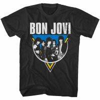 Hot sale Bon Jovi BAND graphic Mens 100% Cotton Round Neck Short Sleeve T-Shirt  Adult clothes