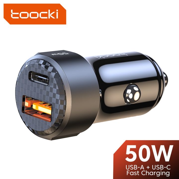 ขายดี-usb-toocki-ชาร์จเร็วแบบที่ชาร์จแบตในรถ50วัตต์ชนิด-pd-c-ที่ชาร์จ-usb-เร็ว-usb-โทรศัพท์ในรถยนต์ตัวชาร์จ12โวลต์24โวลต์สำหรับ1413-12-13-12