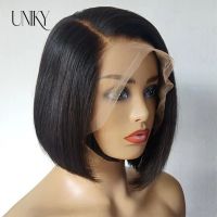 Lace Front Short Bob Wig Straight Natural Black Human Hair Wigs for Black Women Pre Plucked Closure Wig Brazilian Hair