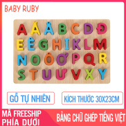 Bảng Chữ Ghép Tiếng Việt - Bằng Gỗ Chữ Nổi, Gỗ Tự Nhiên, giúp bé học nhanh