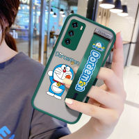 UCUC (สายรัดข้อมือ) เคสโทรศัพท์ Huawei P40เคสโทรศัพท์สาวการ์ตูน Doraemon กันกระแทก Frosted กลับนุ่มขอบฝาครอบเลนส์ป้องกันเลนส์โทรศัพท์บางเฉียบเคสโทรศัพท์