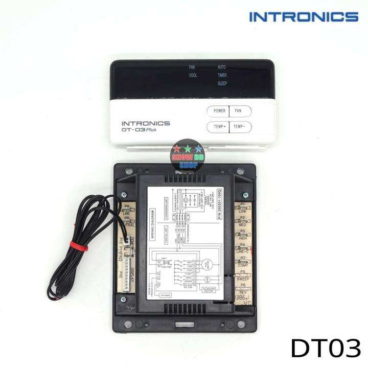 รูมคอลโทรลแอร์-intronics-dt03-plus-intronics-dt04-plus-dt08s-รีโมทแอร์แบบติดผนัง-กล่องควบคุมแอร์-รูมเทอโมสตัด-อินโทรคนิคส์