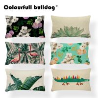 Tropical Plants Cushion Covers Cactus Pillow Cushion Aloe Vera Floor Decor Home Pillow With Cover Bird Green 30x50cm Polyester