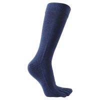 、‘】【； 1 Pair Men Five Finger Toe Socks Elastic Mens Breathable Soild Cotton Long Sox High Quality Running Compression Socks