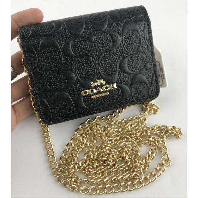 Coach Card Holder Wallet With Chain Lazada