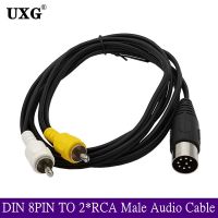 Din 8 Pin To 2RCA Cable 8Pin Din Male Plug To 2 RCA Male Audio Adapter Cable For Musical Instrument Audio Equipment 0.5M 1.8M 3M