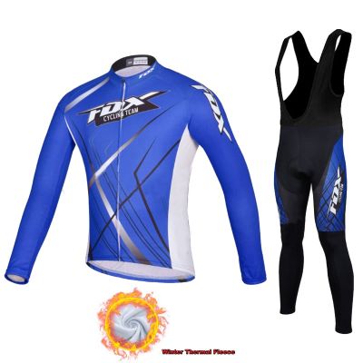 【CW】 Winter Thermal Bike Jersey Men Long Sleeve Fox Cycling Team Keep Warm Bicycle Clothing MTB Set Traje De Ciclismo Hombre Invierno
