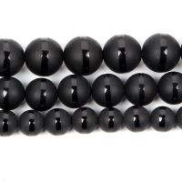 Natural Stone Beads Dull Polish Matte Black one Stripe Agate Round Loose Beads For Jewelry Making DIY Bracelet Strand 4//6/8MM