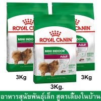 [3kg x3 ถุง] อาหารสุนัขเล็ก Royal Canin Mini Indoor Adult รอยัลคานิน อาหารเม็ดสุนัข สูตรสุนัขโตพันธุ์เล็กเลี้ยงในบ้าน