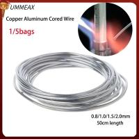 UMMEAX 1/5ถุงความยาว50ซม. อลูมิเนียมทองแดงอุณหภูมิต่ำแกนเชื่อมเครื่องมือบัดกรีลวดเชื่อมฟลักซ์คอร์ไวร์เชื่อม