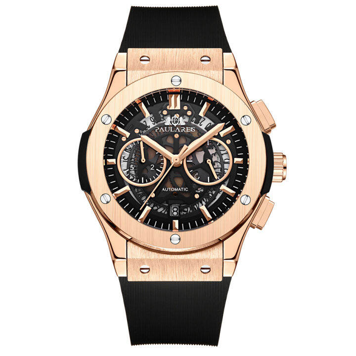 men-chronograph-skeleton-automatic-see-through-style-luxury-rose-gold-silver-black-titanium-style-rubber-fashion-quartz-watch