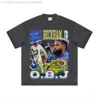 ☼☾❆ Odell Beckham Jr OBJ American football small neckline distressed direct-injection cotton long and short-sleeved t-shirt