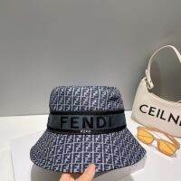 FEN DI High Version European and American Fisherman Hat Webbing Plaid Letter Pattern for Men and Women Summer Sun Protection