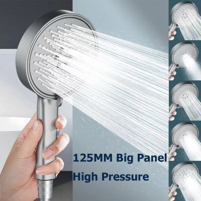 Zloog 5 Modes Big Panel Shower Head Black High Pressure Rainfall Shower Water Saving Big Boost Sprayer Bathroom Accessories  by Hs2023