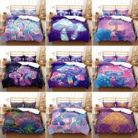 Colorful Mushroom Duvet Cover Set,Mandala Pattern Bedding Set for Kid Teen Boys Girls,Bohemian Style Magic Mushroom Quilt Cover