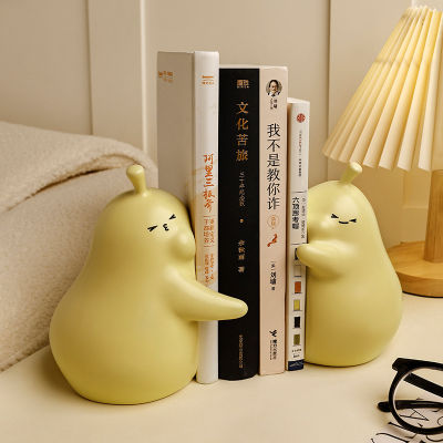 Spot parcel post Behanmei Cute Large Hugging Pear Ceramic Bookend Bookshelf Decoration Home Living Room Bookcase Childrens Room Decorations