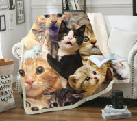 Recommended cats 3D print fashion fleece blanket bed bedspread Sherpa blanket t026