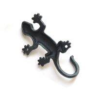 Creative Gecko Wall Mount Decorative Hooks Cast Iron Retro Big Clothes Coats Hats Towel Hanger Shelf For Kitchen Home Decoration