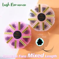 Lash Romance 3--14D Mixed Length Sharp Stem Thin Narrow Base Premade Fans Lash Pointy Base Premade Volume Fans Eyelash Extension