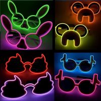 New LED wireless EL Cold Light Attractive Luminous Glasses For Neon Party Carnival halloween Festival celebration Glowing Props