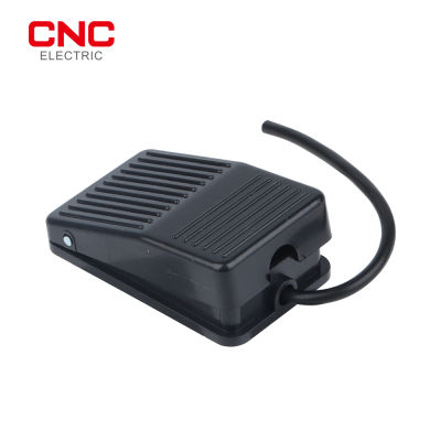 CNC FS-1 SPDT 10A AC 250โวลต์สีดำ Nonslip พลาสติกโลหะ Momentary พลังงานไฟฟ้าเท้าเหยียบสวิทช์