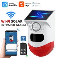 WiFi Tuya Smart Outdoor Solar Energy Infrared Human Detector Siren Home Doorway Garden Farm Night Security Alert Burglar Alarm Household Security Syst