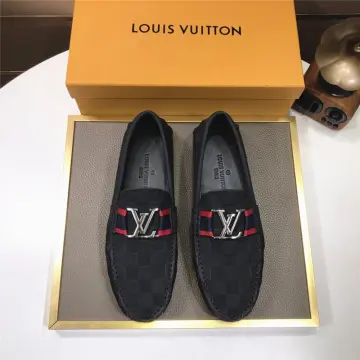 Kasut lelaki LV's monogram CALFSKIN LEATHER casual sneakers