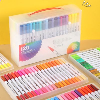 Watercolor Highlighter Pen Copic Art Supplies Artist Drawing Markers Set Brush Dual Tip Fineliner Drawing Calligraphy Painting