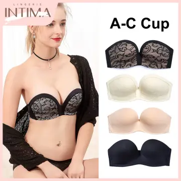 Sexy White Lace Push Up Girls Women Bra Floral Invisible Bras for Women  Wedding Party Seamless Strapless Women's Underwear Bra C nrt6(C) :  : Clothing, Shoes & Accessories