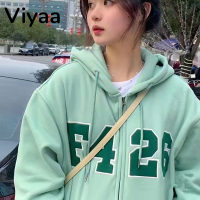 Viyaa เสื้อฮู้ด เสื้อแขนยาวอบอุ่น หลวมและสบาย สไตล์ สบาย นุ่มนวล สไตล์ WWY2390WER 41Z231010