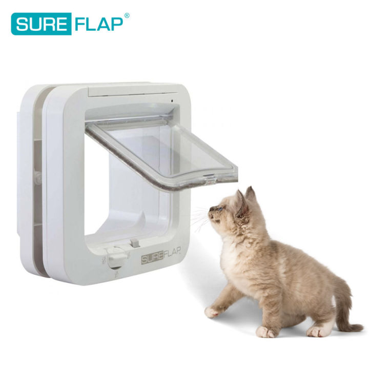 ประตูสแกนเข้า-ออก-sureflap-สำหรับติดผนัง-ใช้คู่กับ-ป้ายแท็ก-rfid-สำหรับสุนัขและแมว-5-10กิโลกรัม-microchip-cat-flap-ronghui-pet-house