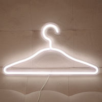 LED Neon Light Sign Clothes Stand USB Powered Hanger Night Lamp for Bedroom Home Wedding Clothing Store Art Wall Decor Xmas Gift