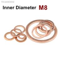 ✑✢ Copper Flat Washer M8 Seal Gasket inner diameter 8mm Sealing Ring Thin Sheet T3 Red copper washer