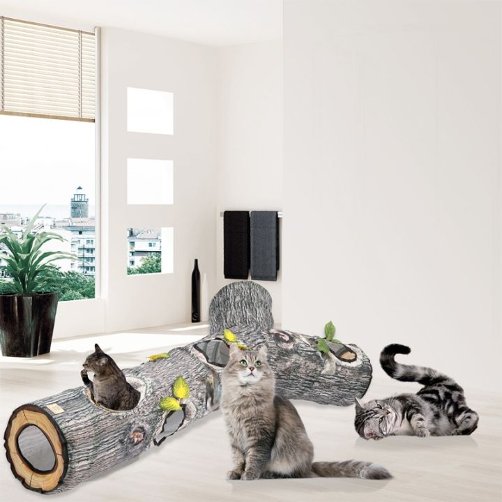 โลกผลิตภัณฑ์สัตว์เลี้ยงร้านค้า-ของเล่นอุโมงค์ลูกแมวอุโมงค์แมวพับได้3ทางสำหรับแมวในบ้านเบื่อ