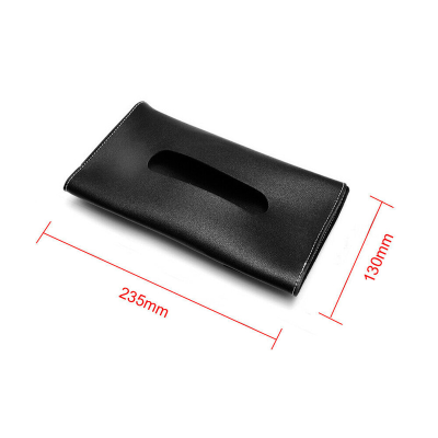 Universal Car Tissue ผ้าขนหนู Sun Visor Tissue- Holder PU Leather Black Car Interior Storage Decor Accessories Without Paper