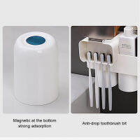 GESEW Magnetic Adsorption Toothbrush Holders With 4 Cups Dust-proof Toothbrush Storage Box Home Toilet Bathroom Accessories SetTH