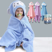 70 * 140cm Baby Hooded bathrobe coral velvet is softer than pure cotton newborn towel blanket baby bath towel cartoon bath towel