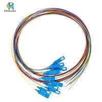 สายไฟเบอร์ FTTH 12แกน/1ล็อต12สีเต็มรูปแบบ SC UPC OS1 Pigtails โหมดเดียว PVC 0.9มม. สายสายเคเบิลเสริมสายไฟพ่วงไฟเบอร์ออปติก