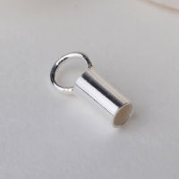 Solid 925 sterling silver crimp tube bead with loop,silver jewelry diy finds/components,1 ชิ้น-czechao