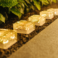 Hot 46LED อิฐพลังงานแสงอาทิตย์ Ice Cube ไฟกันน้ำ Paver ภูมิทัศน์ไฟโคมไฟสำหรับตกแต่งสวนกลางแจ้งคริสต์มาส Lights