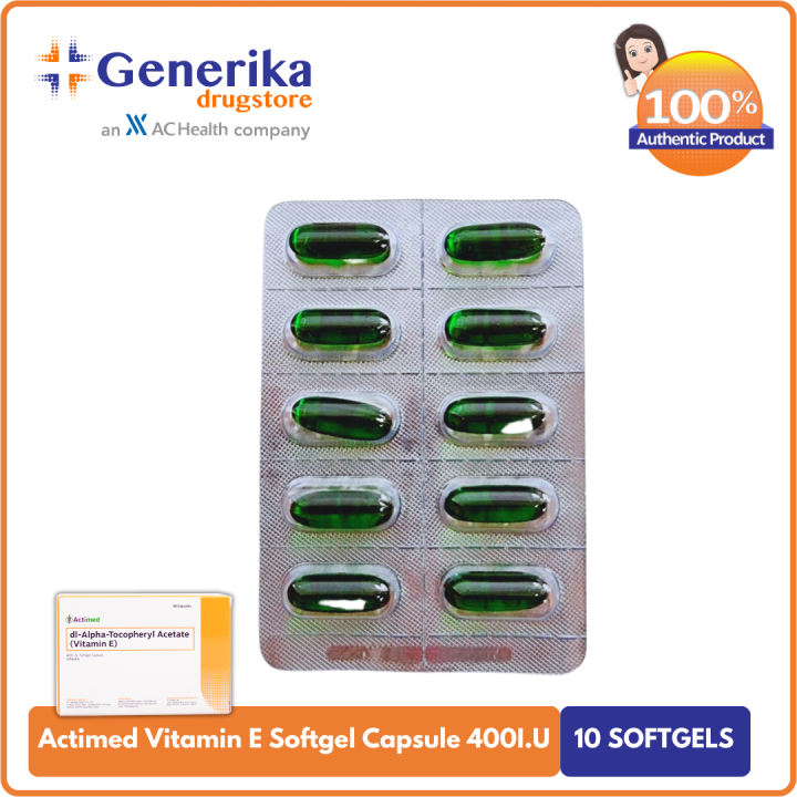 Actimed Vitamin E Softgel Capsule 400IU (10 Softgel Capsules) Lazada PH